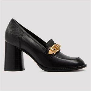 Gucci NEW $890 web chain black loafer pumps, size US 9/EU 39